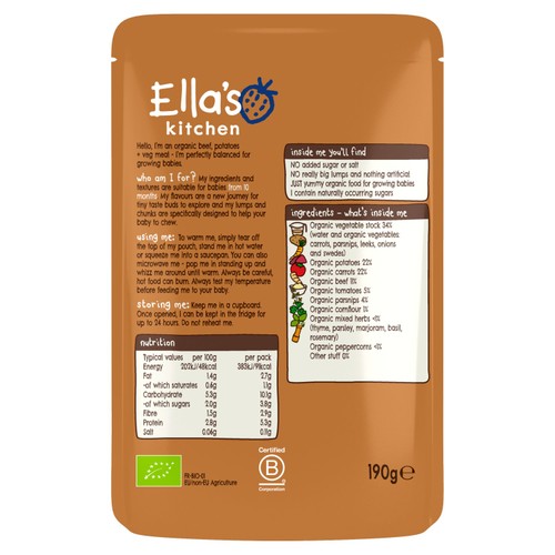 Ella's Kitchen Beef Stew with Potatoes Baby Food Pouch 10+ Months