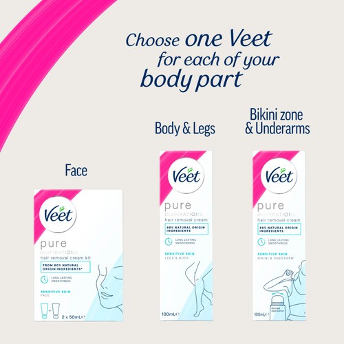 Veet Pure Hair Removal Kit Face Sensitive Skin
