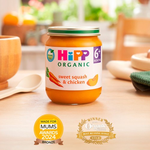 HiPP Organic Sweet Squash & Chicken Baby Food Jar 6+ Months