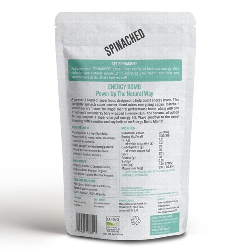 Spinached Organic Energy Bomb Iron, Magnesium & Zinc supplement