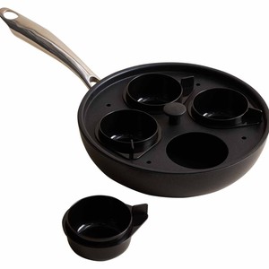 M&S Aluminium 20cm Non Stick Pro Egg Poacher, Black