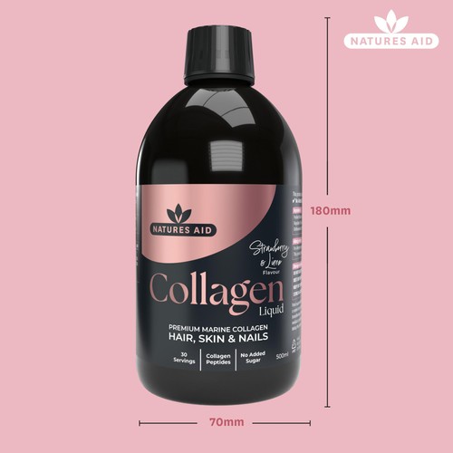 Natures Aid Collagen Liquid Strawberry & Lime