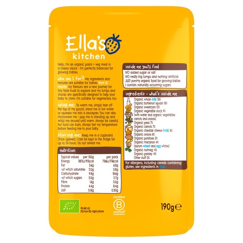 Ella's Kitchen Cheesy Pasta Baby Food Pouch 10+ Months