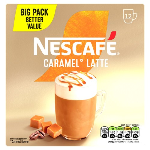 Nescafe Caramel Latte Instant Coffee 12 sachets