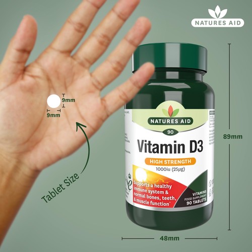 Natures Aid High Strength Vitamin D3 Tablets 1000iu 
