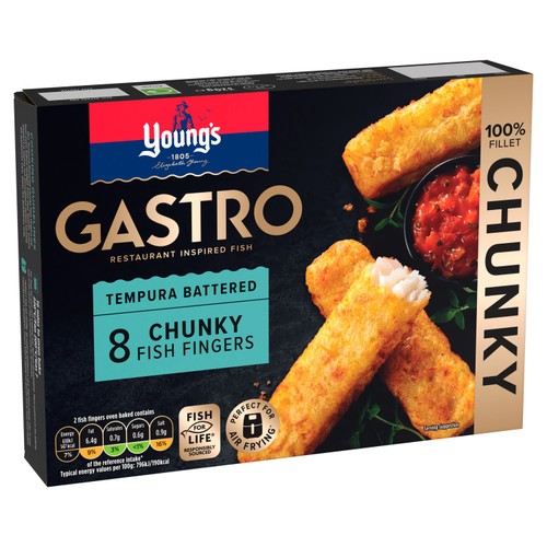 Young's Gastro Tempura Battered 8 Chunky Fish Fingers