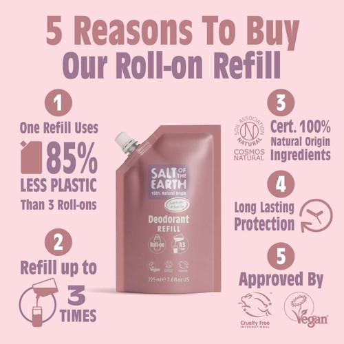 Salt of the Earth Natural Deodorant Rollon Refill Lavender & Vanilla