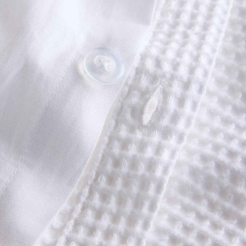 M&S Washed Cotton Waffle Bedding Set, Single, White