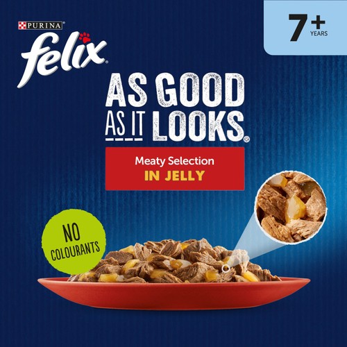 Felix As Good As it Looks Senior 7+ Meat in Jelly Wet Cat Food