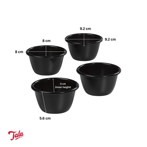 Tala 4 Non-stick Pudding Moulds, Single portion 
