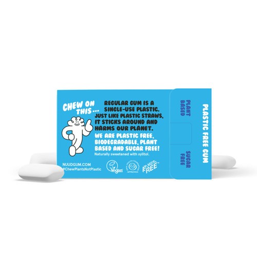 Nuud Plastic Free, Sugar Free Peppermint Chewing Gum