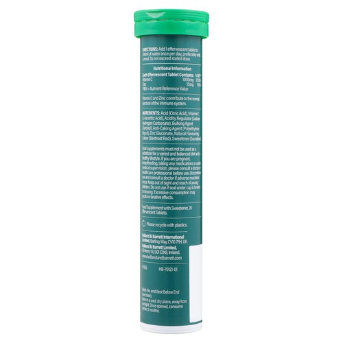 Holland & Barrett High Strength Effervescents Vit C & Zinc Blackcurrant