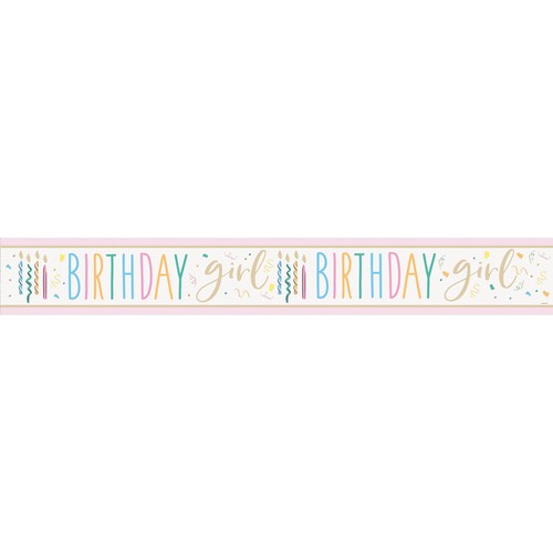 Happy Birthday Girl Foil Banner 9ft