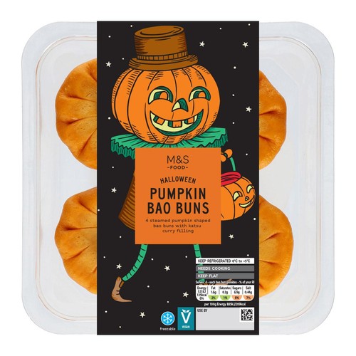 M&S Plant Kitchen 4 Pumpkin Shaped Bao Buns