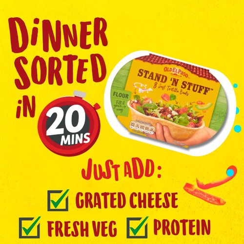 Old El Paso Stand 'N Stuff 8 Soft Tortilla Boats Wrap193g