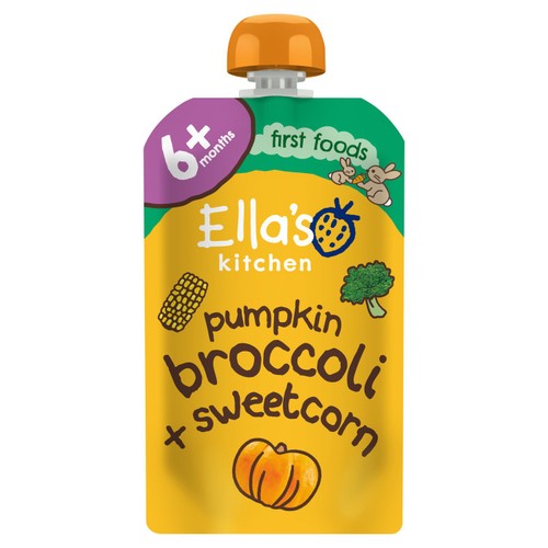 Ella's Kitchen Pumpkin, Broccoli & Sweetcorn Baby Food Pouch 6+ Months
