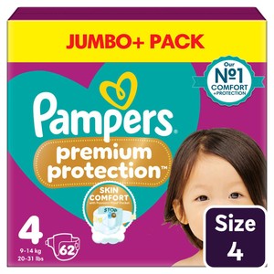 Pampers Premium Protection Nappies, Size 6 (13kg+) Jumbo+ Pack