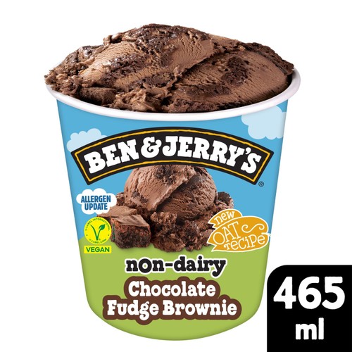 Ben & Jerry's Non Dairy Chocolate Fudge Brownie Vegan Ice Cream Tub