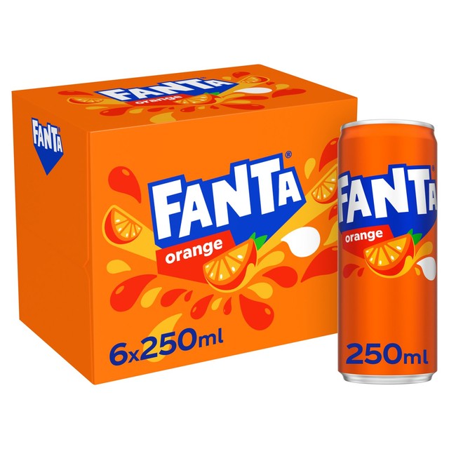 Fanta Orange Sparkling Soft Drink 6 x 250ml