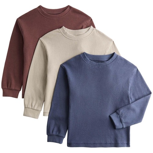 M&S Long Sleeve Waffle Tops, 5-6 Years, Navy