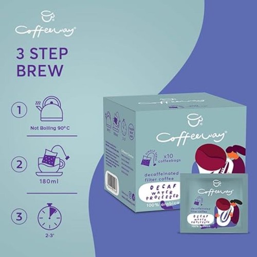Coffeeway Decaf Water Processed Single Serve Coffee Bags