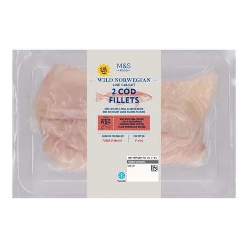 M&S Cod Fillets Skinless & Boneless