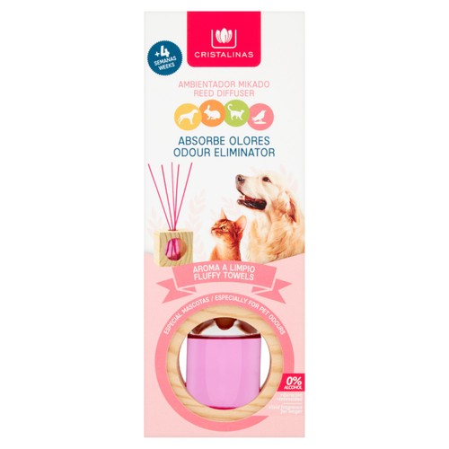 Cristalinas Pet Odour Eliminator Reed Diffuser Fluffy Towels