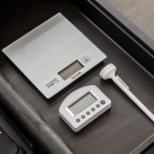 Taylor Pro Silver Kitchen Weighing and Measuring Set