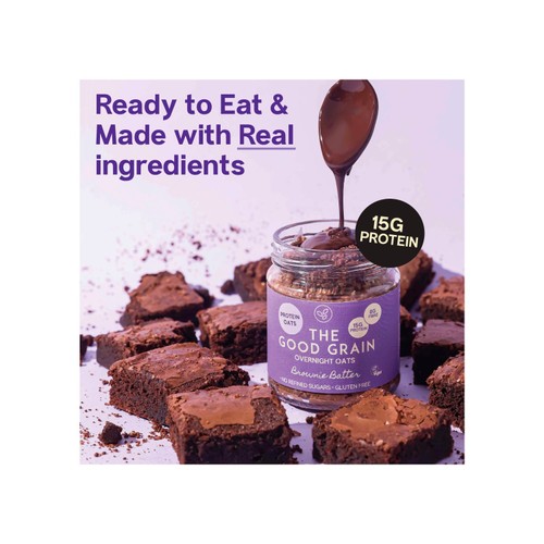 The Good Grain High Protein Overnight Oats Brownie Batter