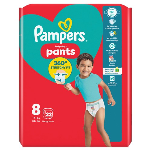 Pampers Baby Dry Nappy Pants Size 8 Essential Pack