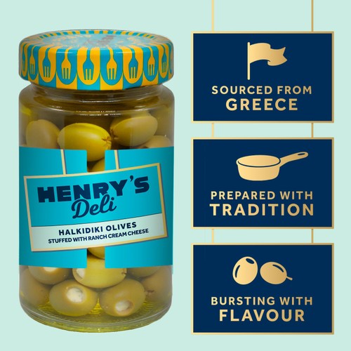Henry's Deli Halkidiki Olives with Ranch Cheese
