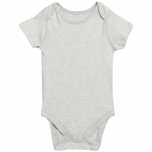 M&S 7pk Lion Bodysuits, 0-3 M, Grey Mix