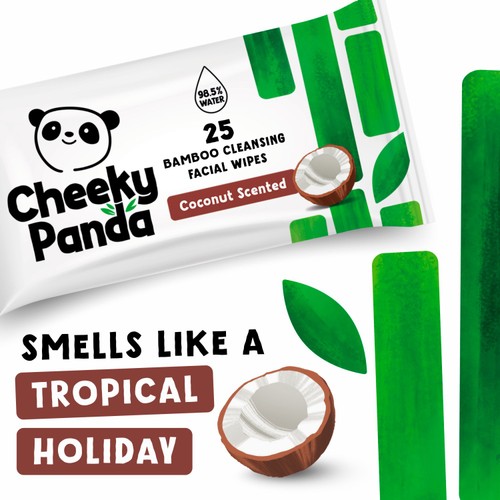 The Cheeky Panda Bamboo Facial Cleansing Wipes Coconut Scented