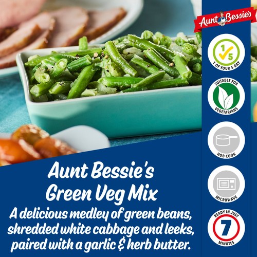Aunt Bessie's Green Veg Mix with a Garlic & Herb Butter