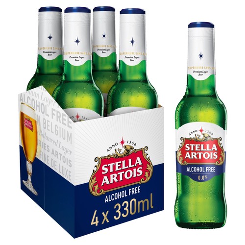 Stella Artois Belgian Alcohol-Free Lager Beer Bottles