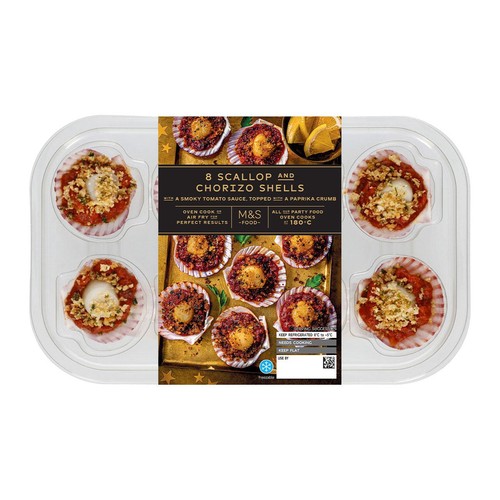 M&S 8 Scallop and Chorizo Shells