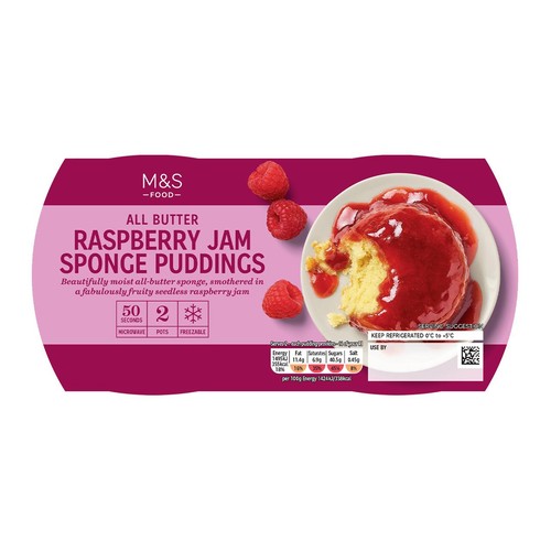 M&S Raspberry Jam Sponge Puddings