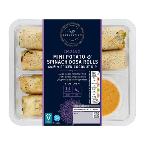 M&S Collection Mini Potato & Spinach Dosa Rolls