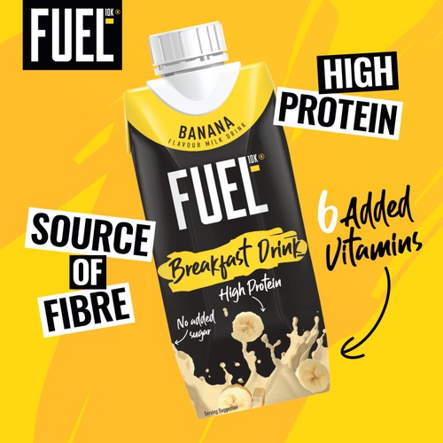 FUEL10K Banana High Protein Milk Breakfast Drink