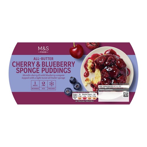 M&S Sponge Puddings with Morello Cherry & Blueberry