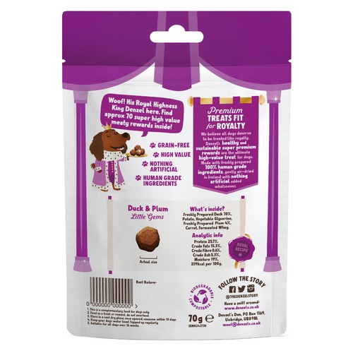 Denzel's Premium Rewards Duck & Plum Meat Dog Treats