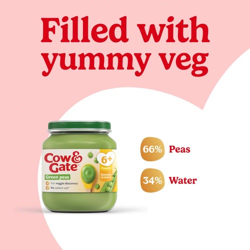 Cow & Gate Peas Baby Food Snack Jar 6+ Months