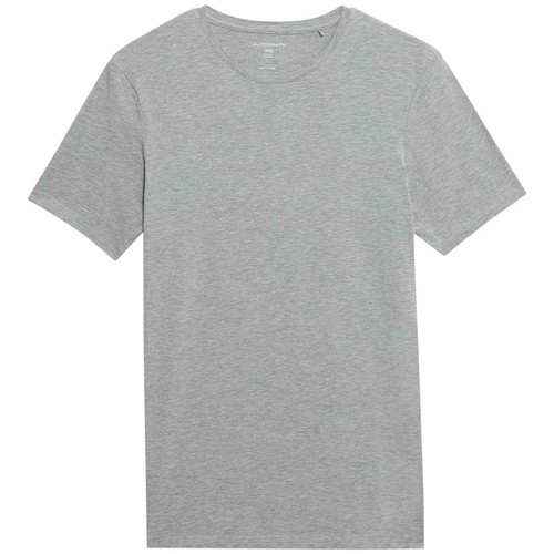 M&S Mens Autograph Supima Cotton Blend T-Shirt Vest, M, Grey Marl