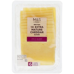 10 British Extra Mature Cheddar Slices 250g