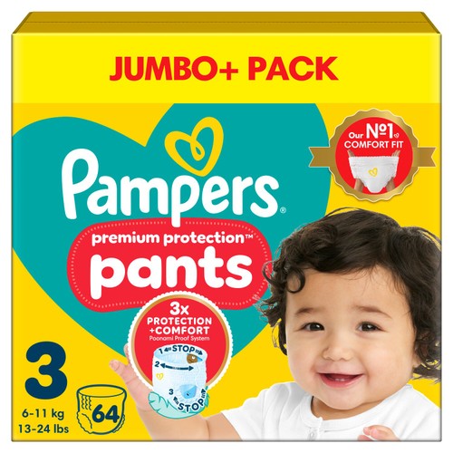 Pampers New Baby Nappy Pants Size 3 Jumbo