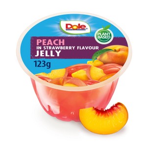 Dole Peach in Strawberry Jelly Pot