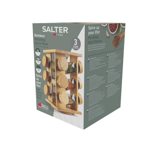 Salter Bamboo 12 Jar Spice Rack FSC 100%