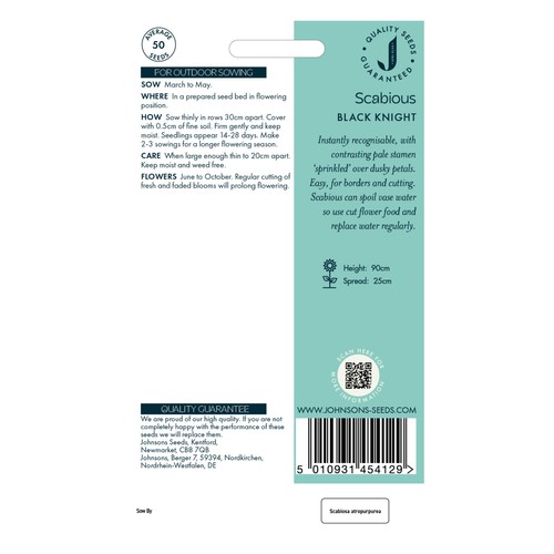 Mr Fothergills Seeds Johnsons Scabious Black Knight