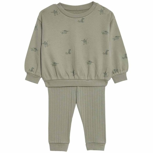 M&S Khaki Leggings Outfit, 6-9 Months, Khaki