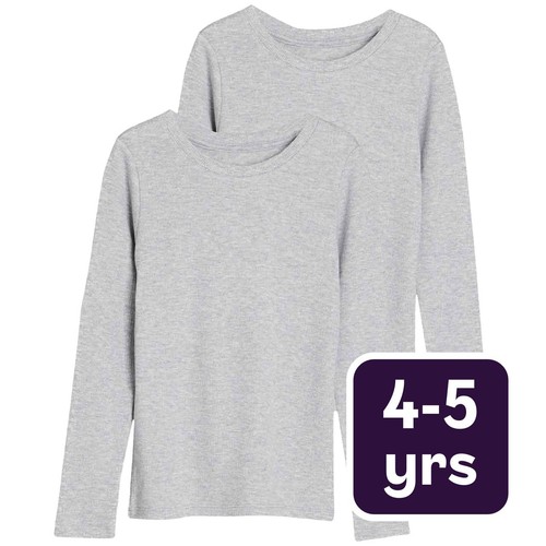 M&S Unisex Heatgen Thermal Tops, 4-5 Years, Grey Marl